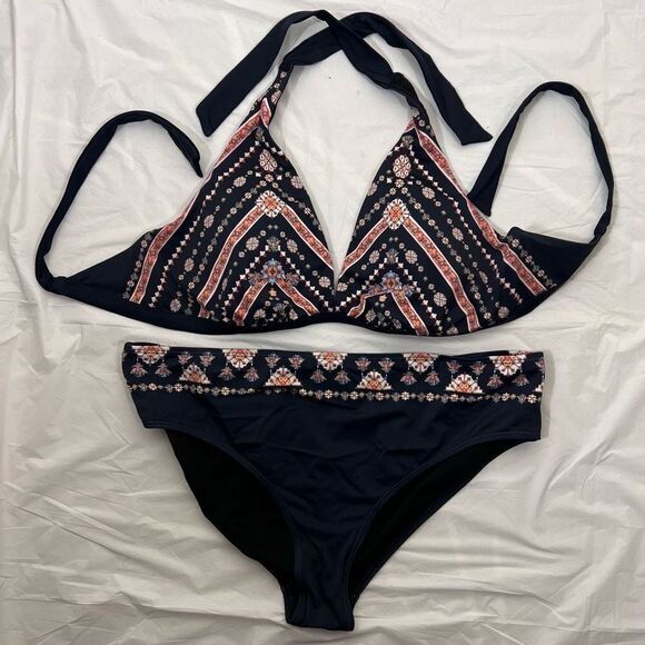 Swimsuits for All Bikini Wrap Top and Bottom Navy Size 18 - Picture 1 of 8